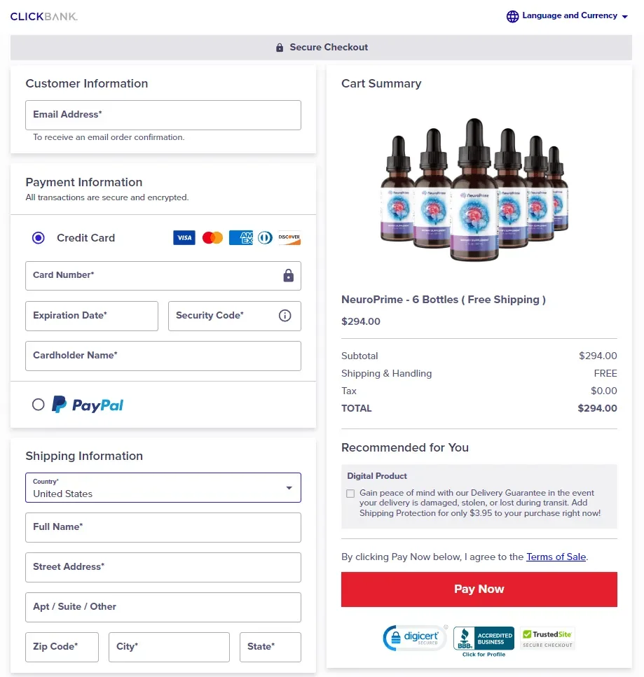 neuroprime-secure-checkout-page
